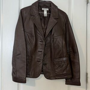 Vintage Leather Liz Claiborne Fitted Jacket
